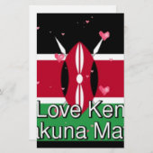 Papeterie I Love Kenya et "Hakuna Matata" Art Print (Devant / Derrière)