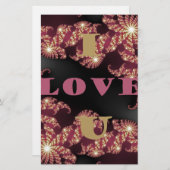 Papeterie I Love You Cosmic Constellation Motif Art Design (Devant / Derrière)