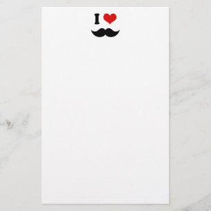 Papeterie I moustaches noires d'amour du coeur I