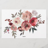 Papeterie Idée de jeu de douche pour soirée de roses florale (Dos)