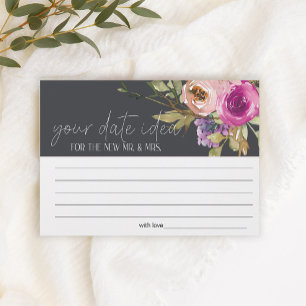 Papeterie Idée de soirée de date rose poussiéreuse et violet