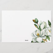 Papeterie Idée de soirée de jeu de douche florale Magnolia B (Dos)