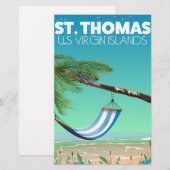 Papeterie Îles Vierges américaines St Thomas. (Devant / Derrière)