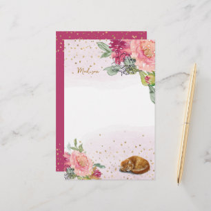 Papeterie Illustration de chat Sleepy Notes