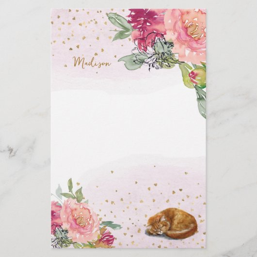 Papeterie Illustration de chat Sleepy Notes (Devant)