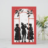 Papeterie Illustration de la silhouette des chanteurs de Noë (Debout devant)
