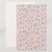 Papeterie Illustration de l'animal léopard rose (Devant / Derrière)