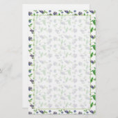 Papeterie Illustration de l'aquarelle des fruits bleuets (Devant / Derrière)