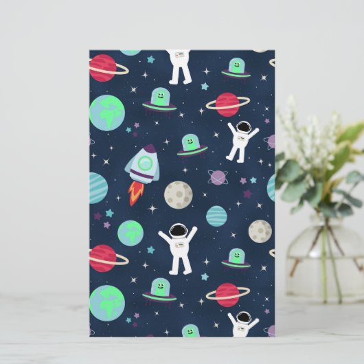 Papeterie Illustration du Motif spatial (Debout devant)