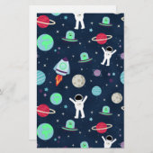 Papeterie Illustration du Motif spatial (Devant / Derrière)