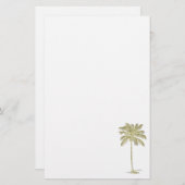 Papeterie Illustration du palmier de coco Thème tropical (Devant / Derrière)