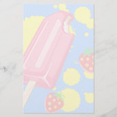 Papeterie Illustration Fun Pink Popsicle and Strawberries (Devant)