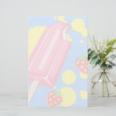Papeterie Illustration Fun Pink Popsicle and Strawberries (Debout devant)
