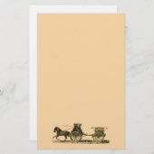 Papeterie Illustration hippomobile vintage de pompe à (Devant / Derrière)