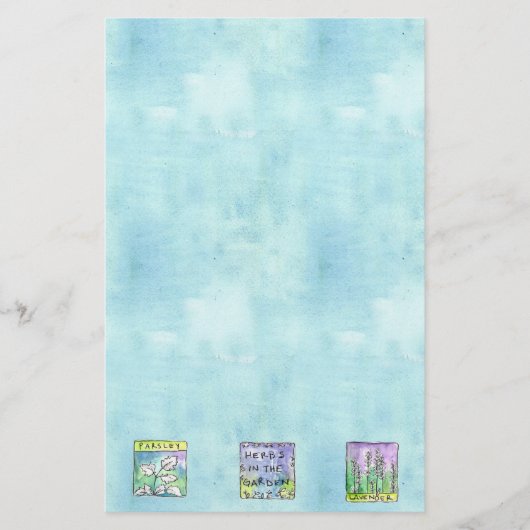 Papeterie Illustration Jardin d'Herbe de Persil Aquarelle bl (Devant)