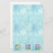 Papeterie Illustration Jardin d'Herbe de Persil Aquarelle bl (Devant / Derrière)