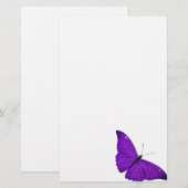 Papeterie Illustration pourpre foncée de papillon de 1800s (Devant / Derrière)
