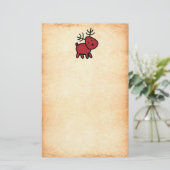 Papeterie Illustration Red Christmas Reindeer (Debout devant)