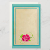 Papeterie Illustration rose (Devant / Derrière)