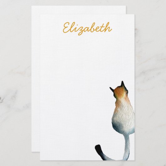 Papeterie Illustration Tabby noir et brun (Devant / Derrière)