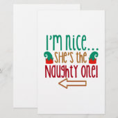 Papeterie Im Nice Shes Naughty Elf Casquette (Devant / Derrière)