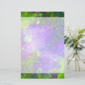 Papeterie image de l'espace Galaxy violet et vert Nebula. (Debout devant)