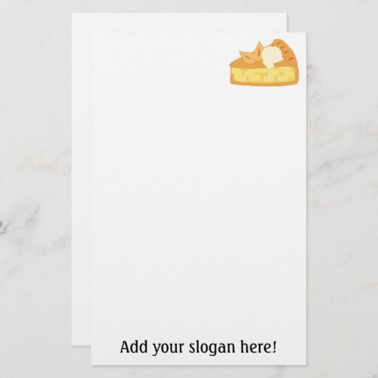 Papeterie Image de tranche de tarte Apple : Ajouter du texte (Devant / Derrière)