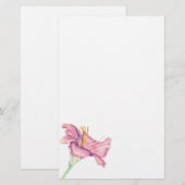Papeterie Image rose Lily peinte à la fleur (Devant / Derrière)