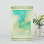 Papeterie Image victorienne ciel nuage peinture turquoise cr (Debout devant)