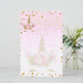 Papeterie Imaginaire rose et étoiles d'or licorne (Debout devant)
