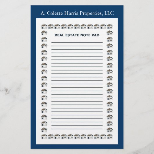 Papeterie Immobilier Note Pad - Conception 1 (Devant)
