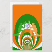 Papeterie Inde Cricket Spirit : Design abstrait (Devant / Derrière)