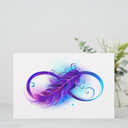 Papeterie Infinity with purple feather (Debout devant)