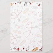 Papeterie Infirmière Amour Imprimer Arrière - plan blanc (Devant)