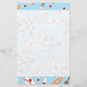 Papeterie Infirmière Amour Imprimer Arrière - plan bleu (Devant)