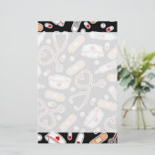 Papeterie Infirmière Amour Imprimer Arrière - plan noir (Debout devant)