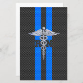 Papeterie Infirmière inscrite RN Caduceus Carbon Decor (Devant / Derrière)