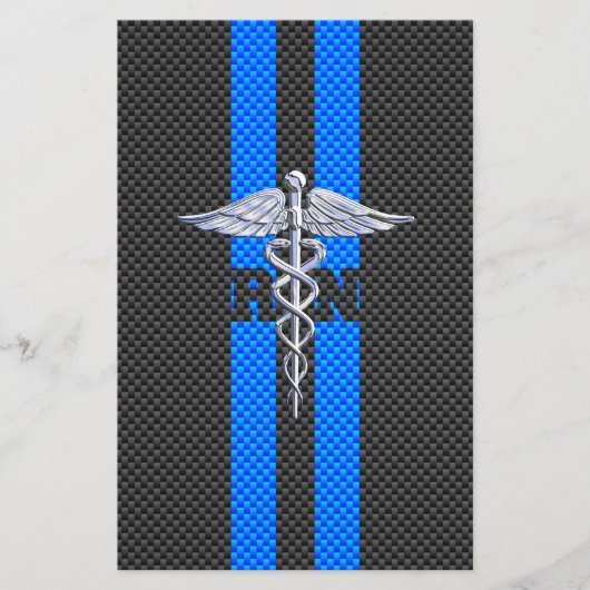 Papeterie Infirmière inscrite RN Caduceus Carbon Decor (Devant)