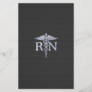 Papeterie Infirmière inscrite RN Silver Caduceus Snakes