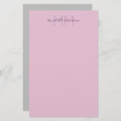 Papeterie Initiales de nom d'écriture manuscrite moderne mon (Devant / Derrière)