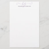 Papeterie Initiales de script violet moderne Monogramme mini (Devant)