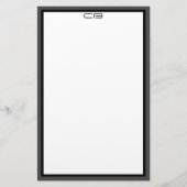 Papeterie Initiales monographiques personnalisées Bordure gr (Devant)