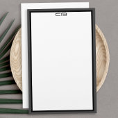 Papeterie Initiales monographiques personnalisées Bordure gr