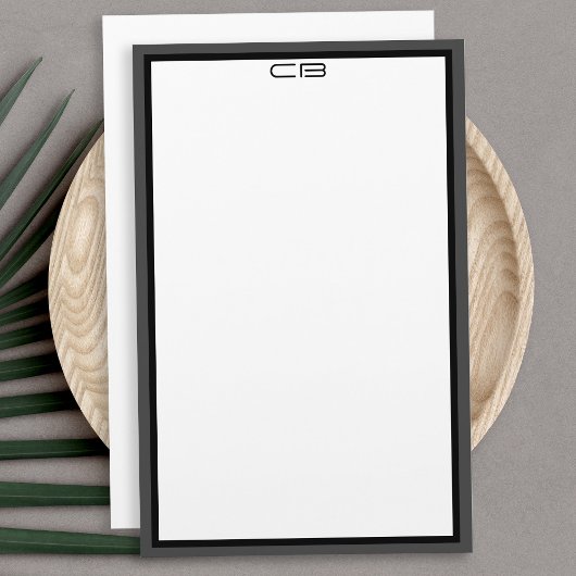 Papeterie Initiales monographiques personnalisées Bordure gr