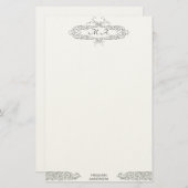 Papeterie Initiales personnalisées décorées d'un monogramme (Devant / Derrière)