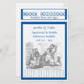Papeterie Insecte de babysitter avec des étiquettes de (Devant / Derrière)
