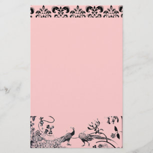 Papeterie INSÉPARABLES mariages noir et rose damask