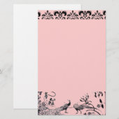 Papeterie INSÉPARABLES mariages noir et rose damask (Devant / Derrière)