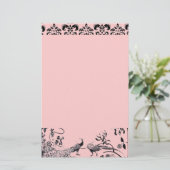 Papeterie INSÉPARABLES mariages noir et rose damask (Debout devant)