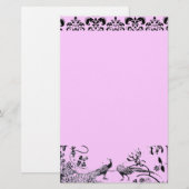 Papeterie INSÉPARABLES mariages noir et rose damask (Devant / Derrière)